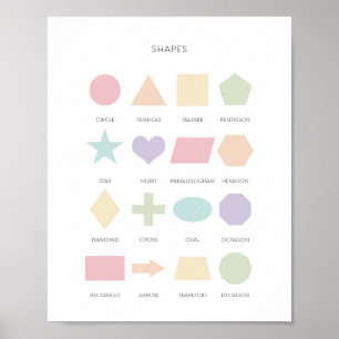 Pastel vorm leren poster