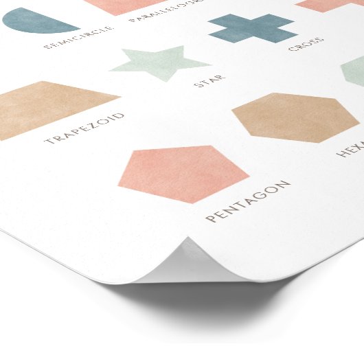 Pastel vormt een schooldecor poster (Hoek)