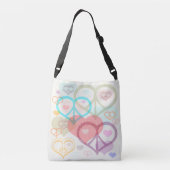 Pastel, vrede en liefde crossbody tas (Achterkant)