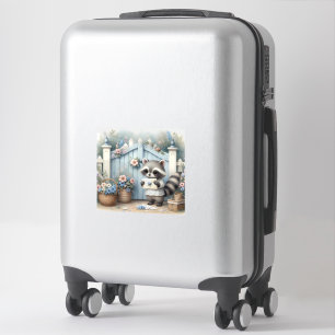 Pastel Wasbeer Brieven Tuin Sticker