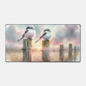 Pastel Watercolor Birds Fencepost Sunset (Recto)