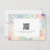 Pastel Watercolor Floral Mariage Détails Carte (Dos)