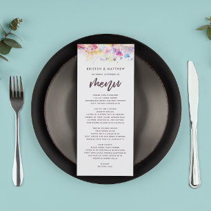 Pastel Watercolor Floral Menu