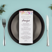 Pastel Watercolor Floral Menu