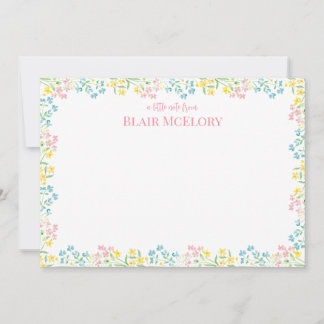 Pastel Watercolor Floral Merci Cartes
