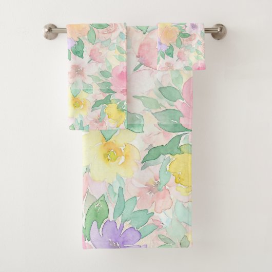 Pastel Watercolor Floral Pattern – Soft Spring  (En situation)