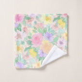 Pastel Watercolor Floral Pattern – Soft Spring  (Gant de toilette)