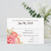 Pastel Watercolor Florals Mariage carte RSVP (Debout devant)