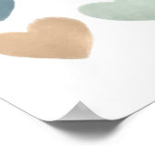 Pastel Watercolor Hearts Nursery Poster (Coin)