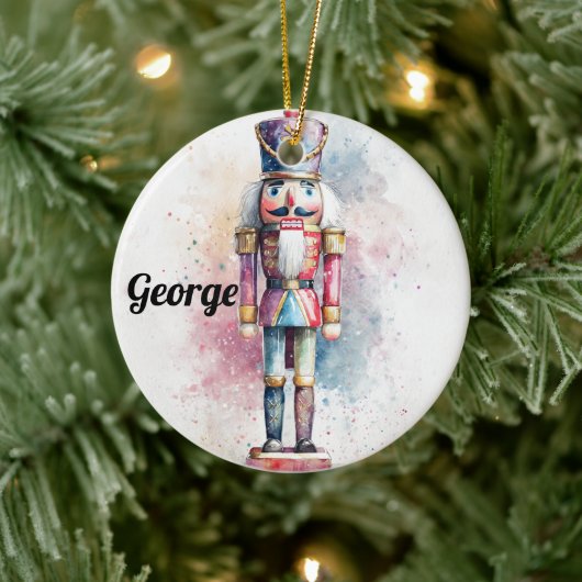 Pastel Watercolor Holiday Ornament – Nutcracker (Boom)