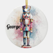 Pastel Watercolor Holiday Ornament – Nutcracker (Voorkant)