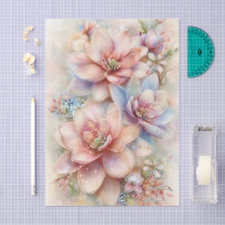 Pastel Watercolor Magnolia Decoupage Tissuepapier