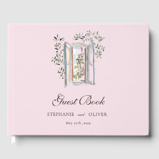 Pastel Watercolor Mediterranean Italian Wedding Gastenboek
