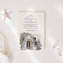 Pastel Watercolor Mediterranean Italian Wedding