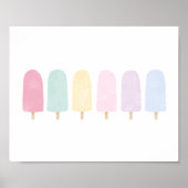 Pastel Watercolor Popsicle Meisjeskamer Poster (Voorkant)