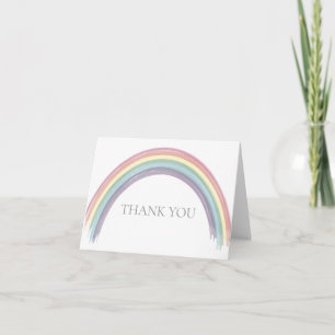 Pastel Watercolor Rainbow Carte de remerciements