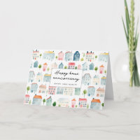 Pastel Watercolor Stad Thuis Jubileum