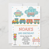 Pastel Watercolor Train Invitation Anniversaire (Devant)