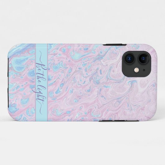 Pastel-watermarmer-monogram Case-Mate iPhone Case (Achterkant (horizontaal))