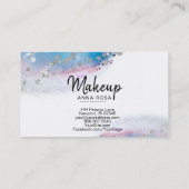 ** Pastel Waterverf Abstract = Glitter Blue Visitekaartje (Achterkant)