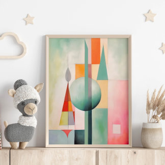 Pastel Waterverf Abstracte kunst aan de muur Poster