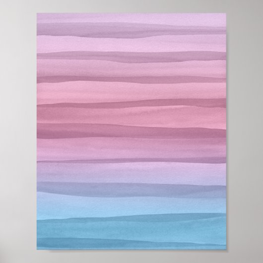 Pastel Waterverf Abstracte kunst Poster (Voorkant)