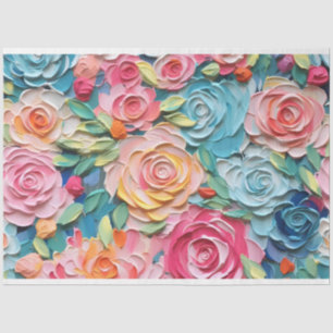 Pastel Waterverf Abstracte Rozen Decoupage Tissuepapier