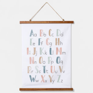 Pastel Waterverf Alphabet ABC Classroom Decor Hangend Wandkleed