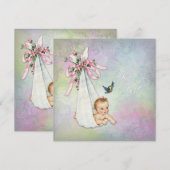 pastel Waterverf Baby shower Kaart (Voorkant / Achterkant)