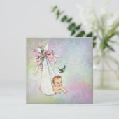 pastel Waterverf Baby shower Kaart (Staand voorkant)