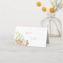 Pastel Waterverf Bloem Place Card