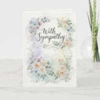 Pastel Waterverf Bloem Rouwbetuiging Condoleance