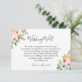Pastel Waterverf Bloemen Bruiloftswensput Kaart (Staand voorkant)