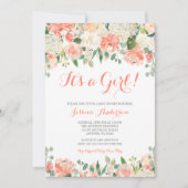 Pastel Waterverf Bloemen Meisje Baby shower Kaart (Voorkant)