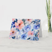 Pastel Waterverf Bloemen Note Kaart (Achterkant)