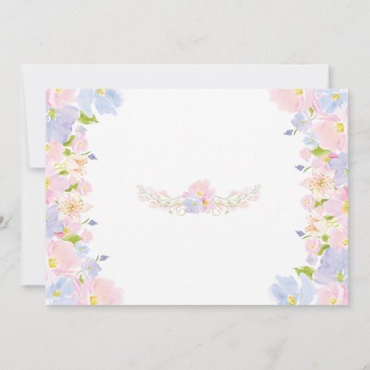 pastel Waterverf bloemenmeisje doop Kaart (Achterkant)