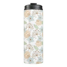 Pastel Waterverf bloemenpatroon Thermosbeker