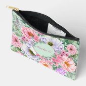 pastel Waterverf bloemige cosmetische tas (Open)