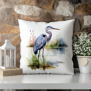 Pastel Waterverf Blue Heron Louisiana State Kussen