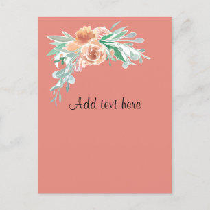 Pastel Waterverf Bouquet Sjabloon Briefkaart