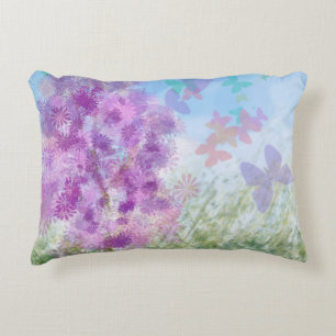 Pastel Waterverf Butterfly Floral Decoratief Kussen