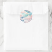 Pastel Waterverf Cloudscape Pattern Ronde Sticker (Tas)