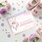 Pastel Waterverf Dreamcatcher Baby shower Informatiekaartje