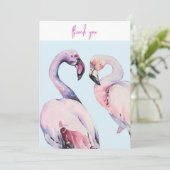Pastel Waterverf Flamingo Bedankkaart (Staand voorkant)