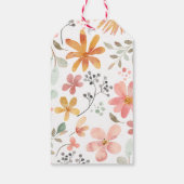 Pastel Waterverf Floral Gift Label met Monogram Cadeaulabel (Achterkant)