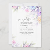 Pastel Waterverf Floral Wedding Update Kaart (Voorkant)