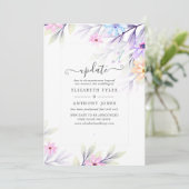 Pastel Waterverf Floral Wedding Update Kaart (Staand voorkant)