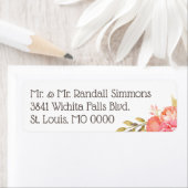 Pastel Waterverf Florals Retouradres Etiket (Insitu)