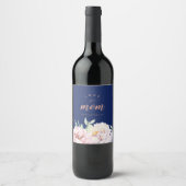 Pastel Waterverf Florals | Van je moeder houden Wijn Etiket (Voorkant)