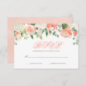 Pastel Waterverf Flowers Bat Mitzvah RSVP (Voorkant / Achterkant)